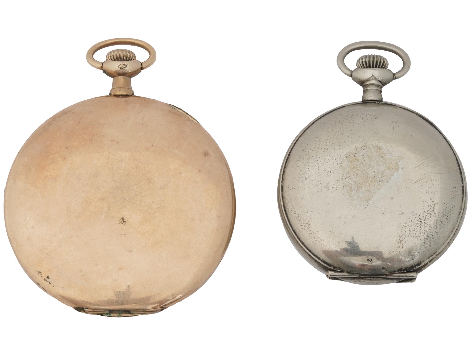 PAIR OF WALTHAM CO SILVERODE RUBY POCKET WATCHES PIC-1